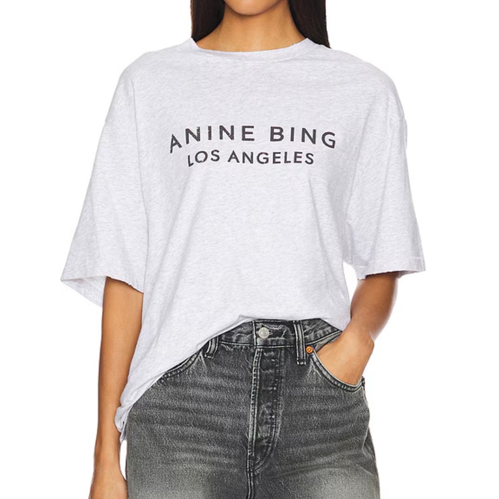 Anine Bing Gray T-Shirt - Picture 5 of 5